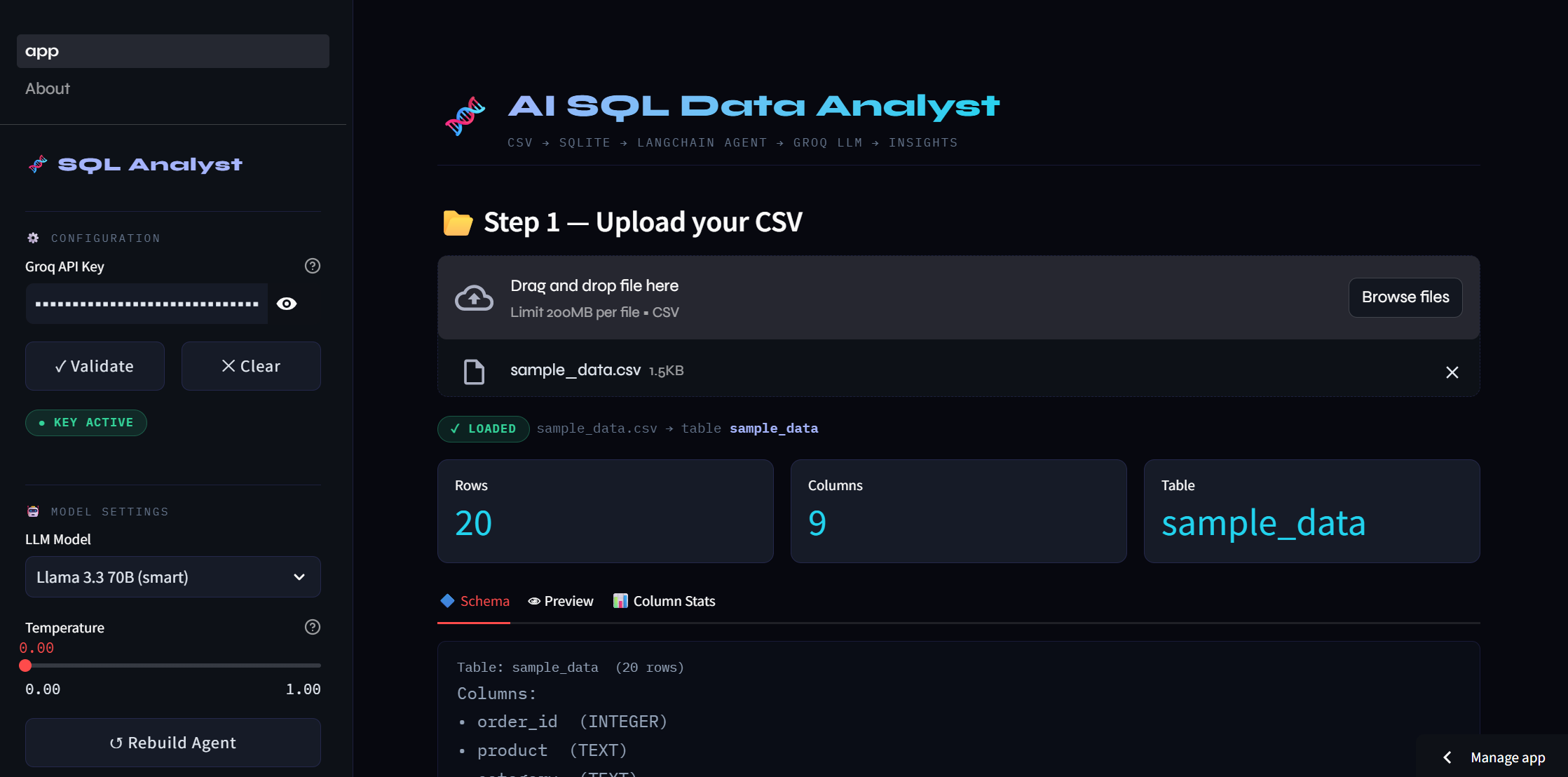 AI SQL Data Analyst Agent