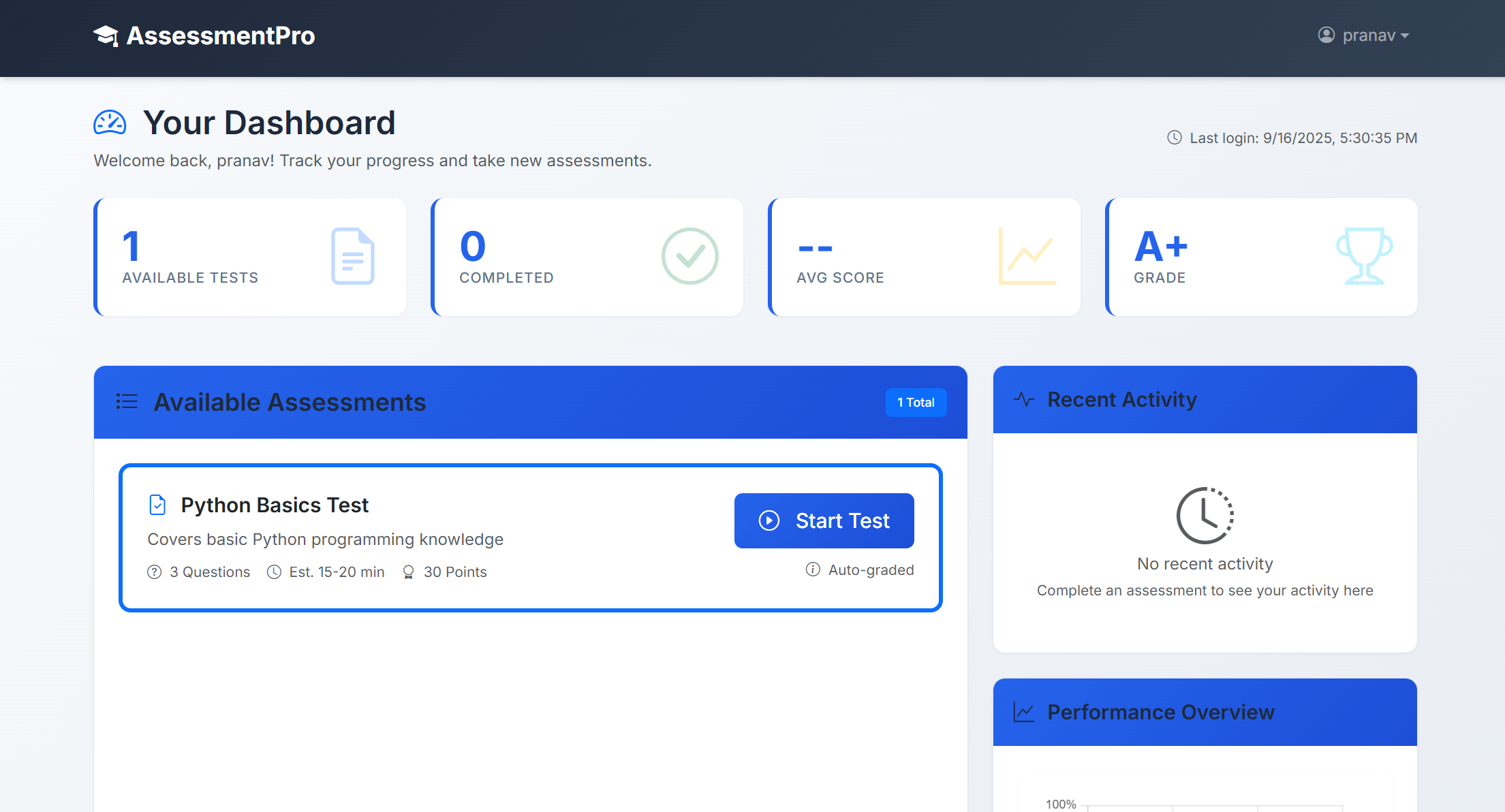 Automated Assessment Platform