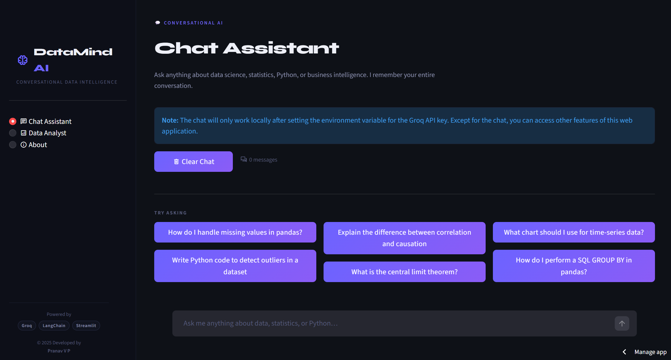 DataMind AI — Conversational Data Intelligence Platform